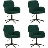  Okretne radne stolice 4 kom. 54 x 55 x 90 cm Tamnozelena Baršun | shoptok.hr