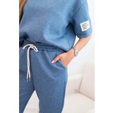 Kesi Włoski Women's viscose set with short sleeves and trousers denim melan | Shoptok.si