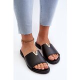 EVENTO PE1 Women's Black Eco Leather Flat Sandals Maliha | Shoptok.si