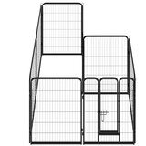  Ograda za pse s 8 ploča od čelika 80 x 100 cm crna | shoptok.hr