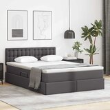 vidaXL Postelja s shranjevanjem Siva 140 x 200 cm Umjetno usnje | Shoptok.si