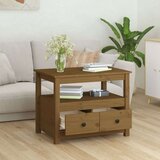  Klubska mizica medeno rjava 71x49x55 cm trdna borovina, (20712393) | Shoptok.si