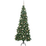 vidaXL Kotično umetno božično drevo Zelena 210 cm PVC in kovina | Shoptok.si