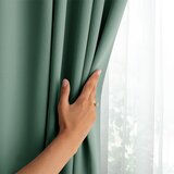 AmeliaHome Curtain BLACKOUT color mint style classic silver eyelets blackout 140x175 | shoptok.hr
