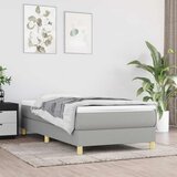  Okvir kreveta s oprugama i madrac svjetlosivi 90x200cm tkanina | shoptok.hr
