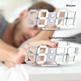 Deeyaple LED digitalna stenska ura 25 cm bela | Shoptok.si