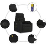  Električni masažni naslanjač črna mikrovlakna | Shoptok.si