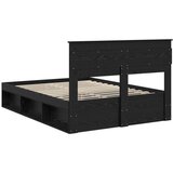  Konstrukcija postelje Črna 150 x 200 cm Masivno borovo les, (5000104470) | Shoptok.si