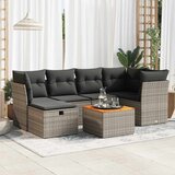 Maison Chic Seti vrtnega pohištva - Vrtna garnitura - Vrtni pohištvo set 7-delna z blazinami siv poli ratan, (21801242) | Shoptok.si