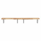  Zidna polica za umivaonik od čelika i masivnog bagremovog drva Smeđa 120 x 40 x 4 cm | Shoptok.si