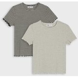 Sinsay Pamučne majice s dekorativnim volanima 2 pack | shoptok.hr