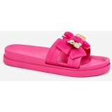 Boto Women's Slippers With Bow And Gold Brooch Fuchsia Lynara | shoptok.hr