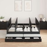  Postelja za shranjevanje Črna Inženirski les 135.5 x 190 x 31.5 cm, (22103293) | Shoptok.si
