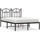  Metalni okvir za krevet s uzglavljem crni 120x200 cm | shoptok.hr