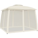  Sjenica s dvostrukim krovom i zidovima krem 2,93x2,93 m čelična | shoptok.hr