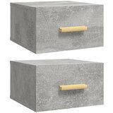 vidaXL Stenska nočna omarica 2 kosa betonsko siva 35x35x20 cm, (20732603) Cene