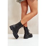 Boto Warm ankle boots workers women's with badges black Avorira | shoptok.hr