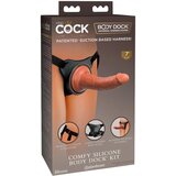 King Cock Elite Comfy - strap-on dildo s pasovi (temno naraven) Cene