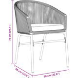  Set za obedovanje u vrtu 7 pcs Crna Veliki Metal | shoptok.hr