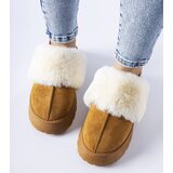 Gemre Brown slippers with elastic and light fur Sangro | Shoptok.si