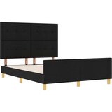  Krevetna konstrukcija s uzglavljem Crna 140 x 200 cm tkanina | shoptok.hr