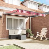  Skrovita tenda Crvena i bijela 350 x 250 cm Poliester i čelik | shoptok.hr