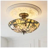 111892 - Plafonski luster Tiffany ASHTON 3xE27/10W/230V prečnik 45 cm