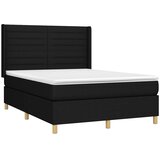  Krevet s oprugama i madracem crni 140 x 190 cm od tkanine | shoptok.hr