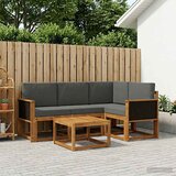  Set vanjskih sofa 5 kom. Prirodna i antracit Poliester Smeđa 59 x 59 x 37 cm | shoptok.hr