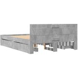 vidaXL Posteljni okvir z vzglavjem betonsko siv 120x200 cm inž. les | Shoptok.si