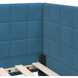  Kutni okvir kreveta s uzglavljem Plava 90 cm x 200 cm Baršun | shoptok.hr