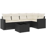  6-dijelni set vrtnih sofa s jastucima crni od poliratana | shoptok.hr