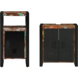 vidaXL Komplet pohištva za kopalnico 2 pcs Rjava trden predelan les | Shoptok.si