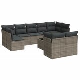  10-dijelni set vrtnih sofa od poliratana s jastucima sivi | shoptok.hr