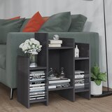 vidaXL Stranska omarica visok sijaj siva 60x26x60 cm iverna plošča | Shoptok.si