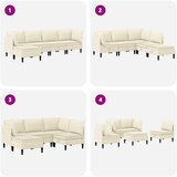  Set namještaja za dnevni boravak 5 pcs Krem Tkanina | shoptok.hr