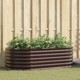 vidaXL Povišani vrtni boks Rjava Pocinkano jeklo 160 x 80 x 44 cm | Shoptok.si