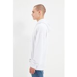 Trendyol White Oversize/Wide Cut Hooded Labeled Fleece/Warm Sweatshirt | Eponuda.ba