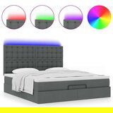 vidaXL Otomanski krevet s madracem i LED tamnosivi 180x200cm tkanine | shoptok.hr