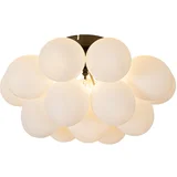 QAZQA Smart plafondlamp zwart met opaal glas 4-lichts incl. 4 Wifi G9 - Uvas