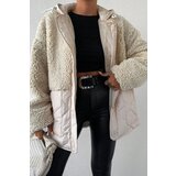 Dewberry 18125 Plush Loose Cut Women Coat-EKRU cene