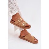 Boto Womens Platform Sandals With Golden Buckles Camel Verena | shoptok.hr