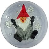 Olimp Sport Novogodšnja dekoracija okrugli stakleni tanjir deda Mraz Tingle | ePonuda.com