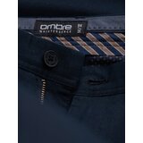 Ombre Men's classic chino pants with fine texture - navy blue | Shoptok.si