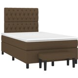  Krevet box spring s madracem tamnosmeđi 120 x 190 cm od tkanine | shoptok.hr