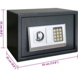  Elektronički digitalni sef s policom tamno sive boje 35x25x25 cm čelik | shoptok.hr