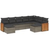  The Living Store Vrtna sedežna garnitura 9-delna z blazinami siv poli ratan - Vrtna Sedežna Garniture, (21443288) | Shoptok.si
