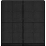  Highboard 2 pcs Crni hrast 68 x 37 x 142 cm Konstruirano drvo | shoptok.hr