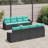  Set sofe s jastukom s jastukom 9 pcs Crna i turkizna poliratan | shoptok.hr
