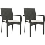  7-dijelni vrtni blagovaonski set s jastucima crni od poliratana | shoptok.hr